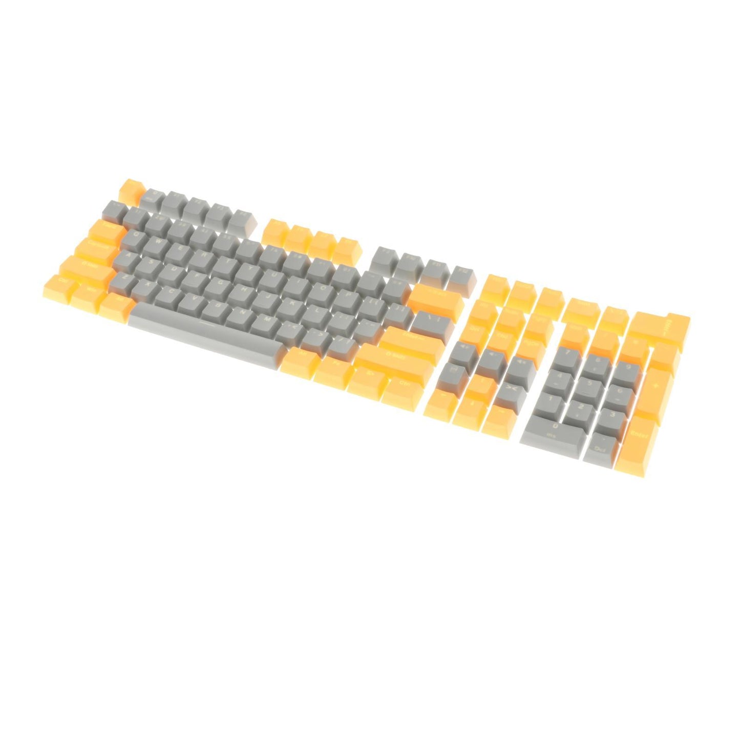 Keycaps Set Backlit Two Color Key Caps for Mechanical Keyboards 980K 87 Keys Yellow,Dark Gray