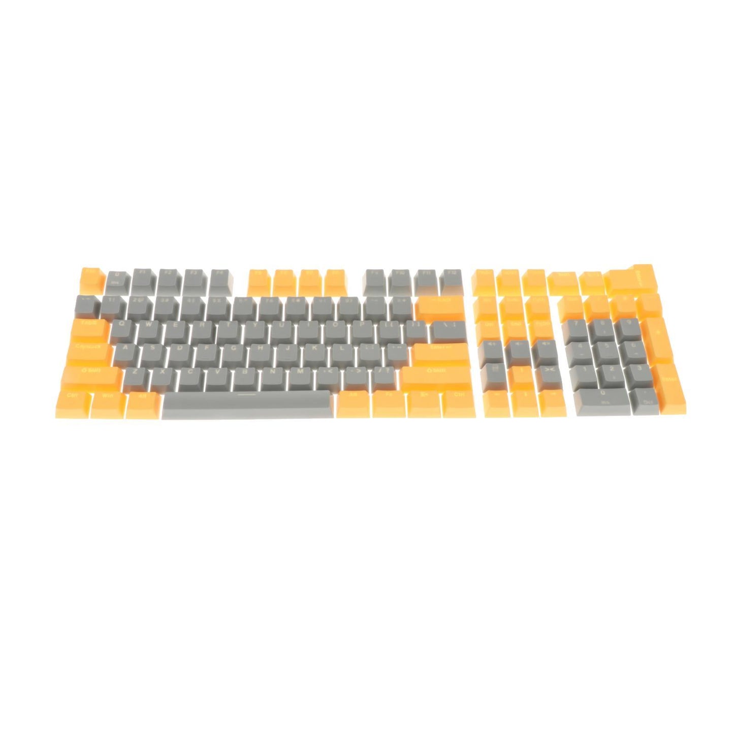 Keycaps Set Backlit Two Color Key Caps for Mechanical Keyboards 980K 87 Keys Yellow,Dark Gray