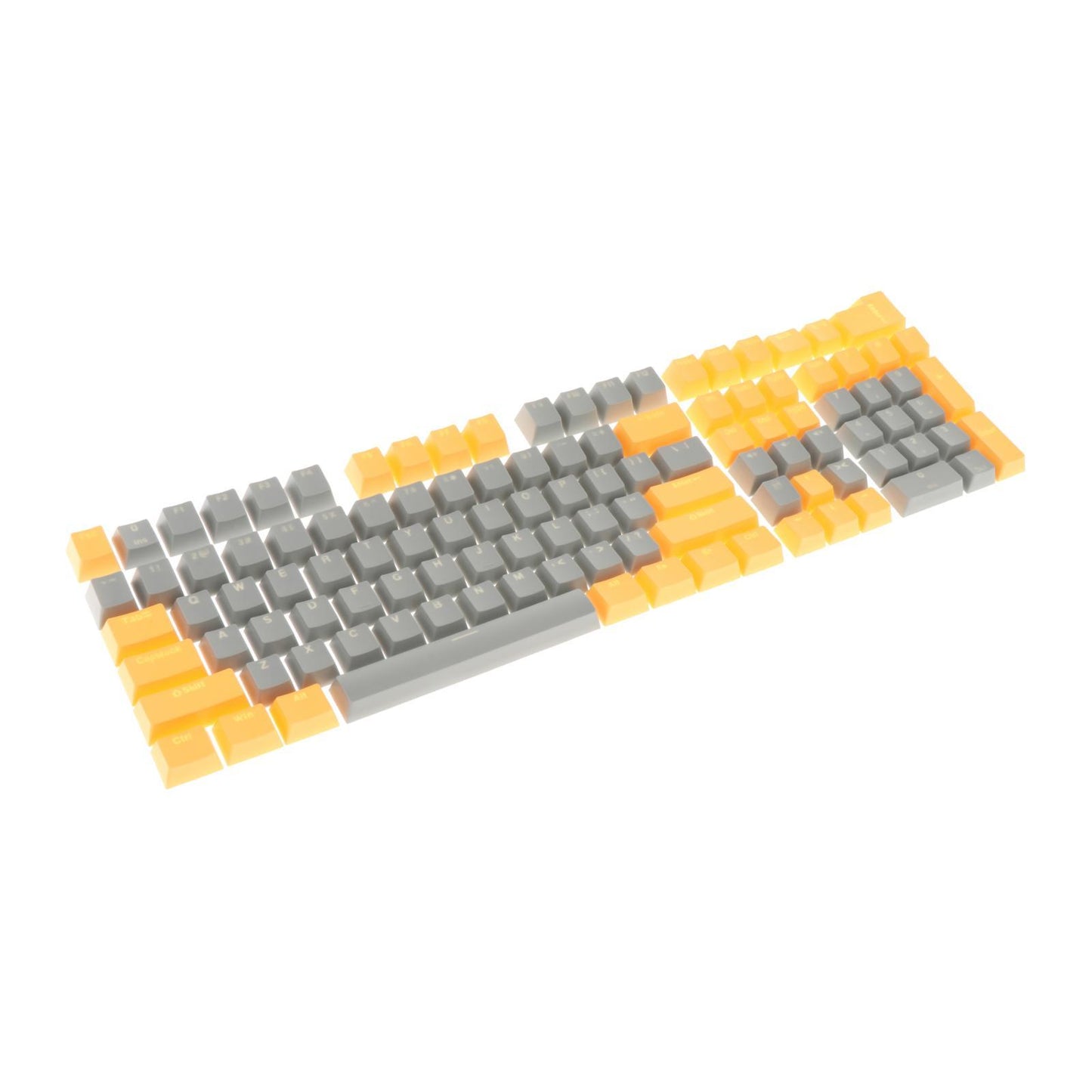 Keycaps Set Backlit Two Color Key Caps for Mechanical Keyboards 980K 87 Keys Yellow,Dark Gray