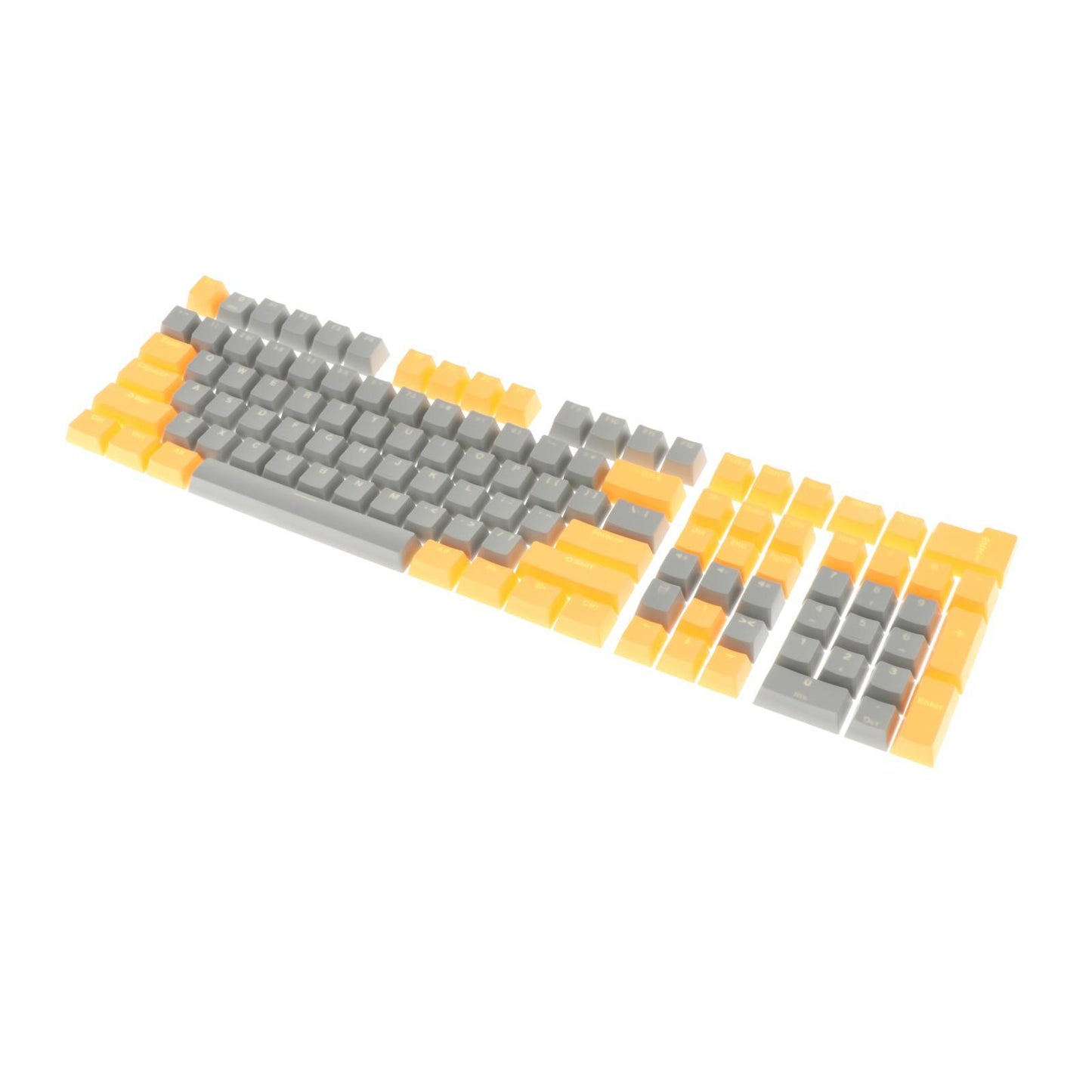 Keycaps Set Backlit Two Color Key Caps for Mechanical Keyboards 980K 87 Keys Yellow,Dark Gray