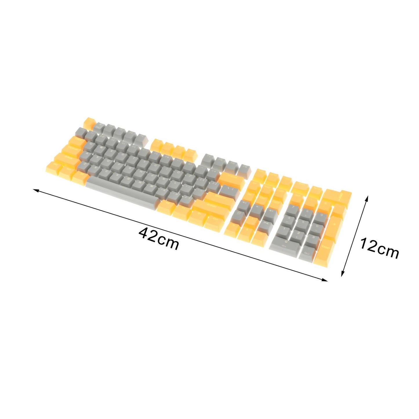 Keycaps Set Backlit Two Color Key Caps for Mechanical Keyboards 980K 87 Keys Yellow,Dark Gray