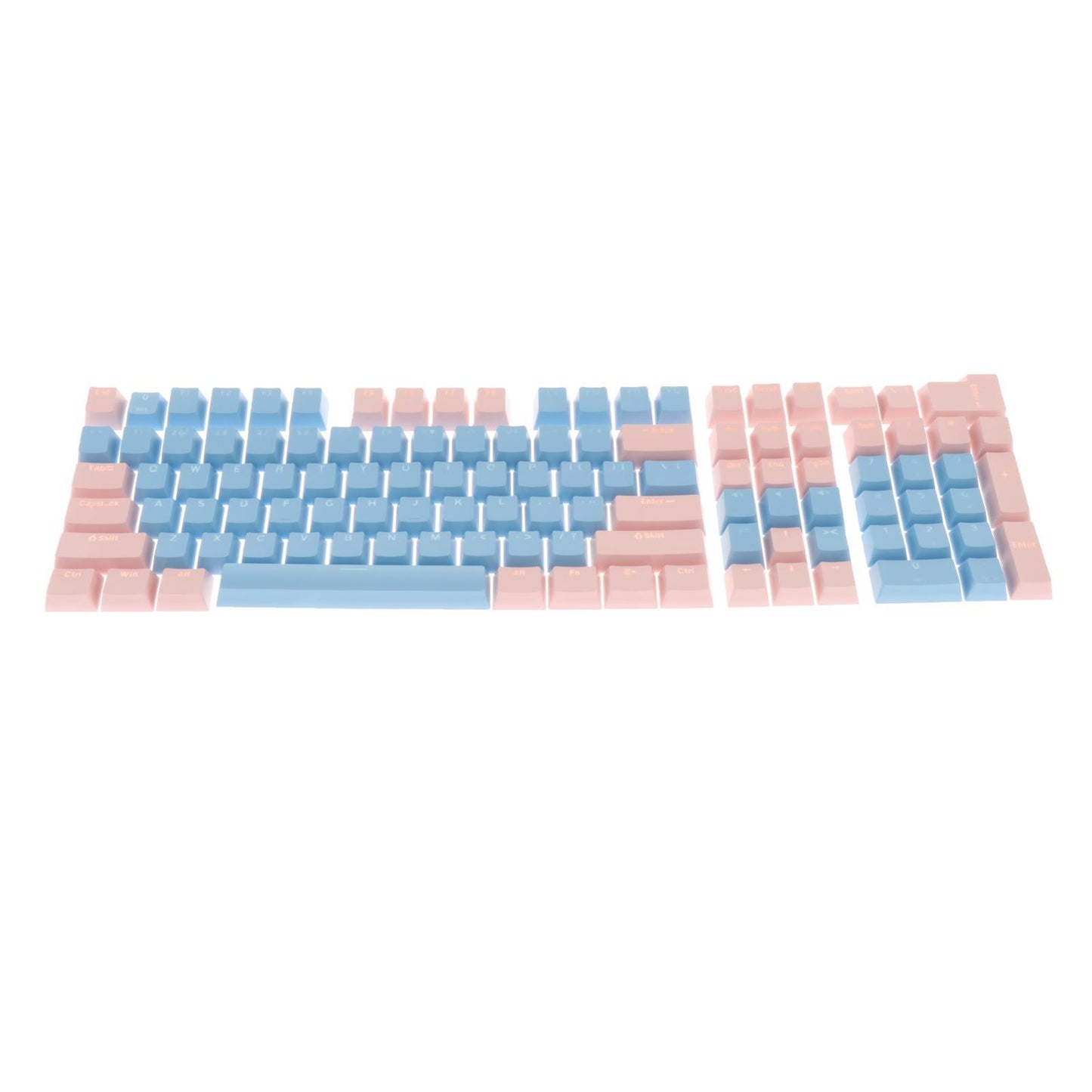 Keycaps Set Backlit Two Color Key Caps for Mechanical Keyboards 980K 87 Keys Light Blue,Pink