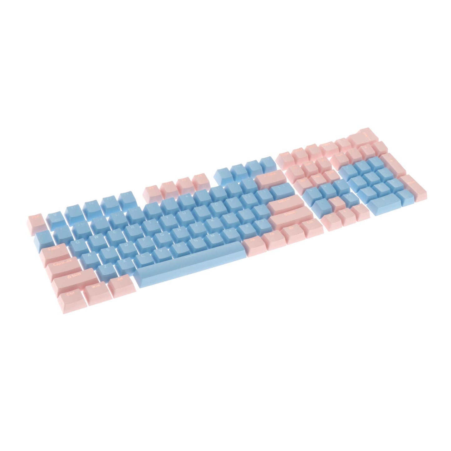 Keycaps Set Backlit Two Color Key Caps for Mechanical Keyboards 980K 87 Keys Light Blue,Pink