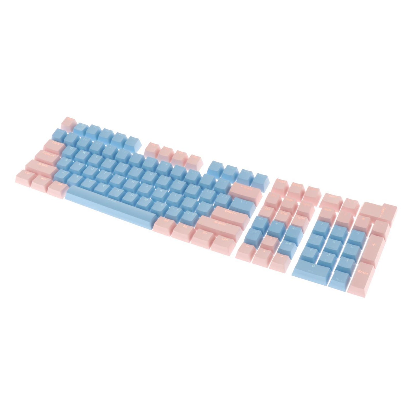 Keycaps Set Backlit Two Color Key Caps for Mechanical Keyboards 980K 87 Keys Light Blue,Pink