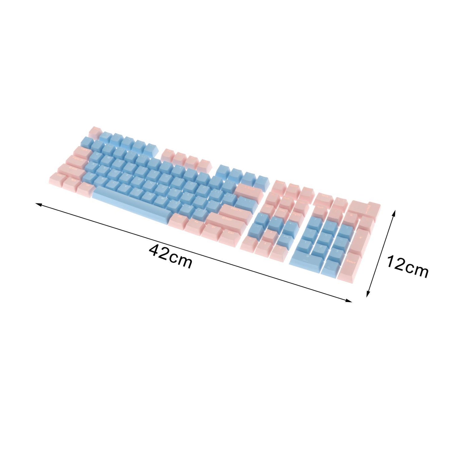 Keycaps Set Backlit Two Color Key Caps for Mechanical Keyboards 980K 87 Keys Light Blue,Pink