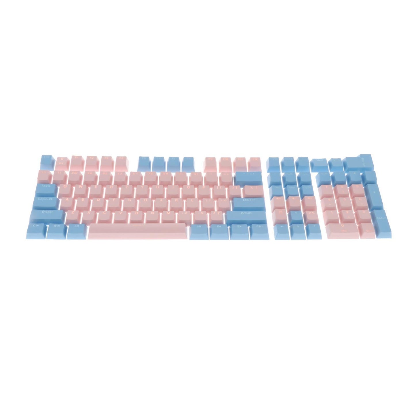 Keycaps Set Backlit Two Color Key Caps for Mechanical Keyboards 980K 87 Keys Pink,Light Blue