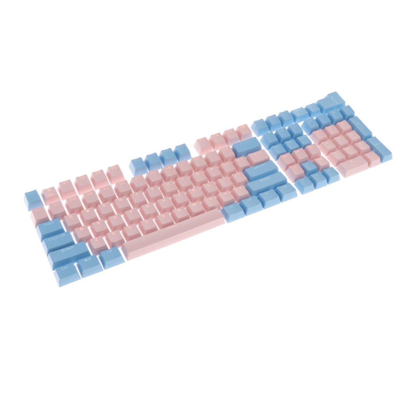 Keycaps Set Backlit Two Color Key Caps for Mechanical Keyboards 980K 87 Keys Pink,Light Blue