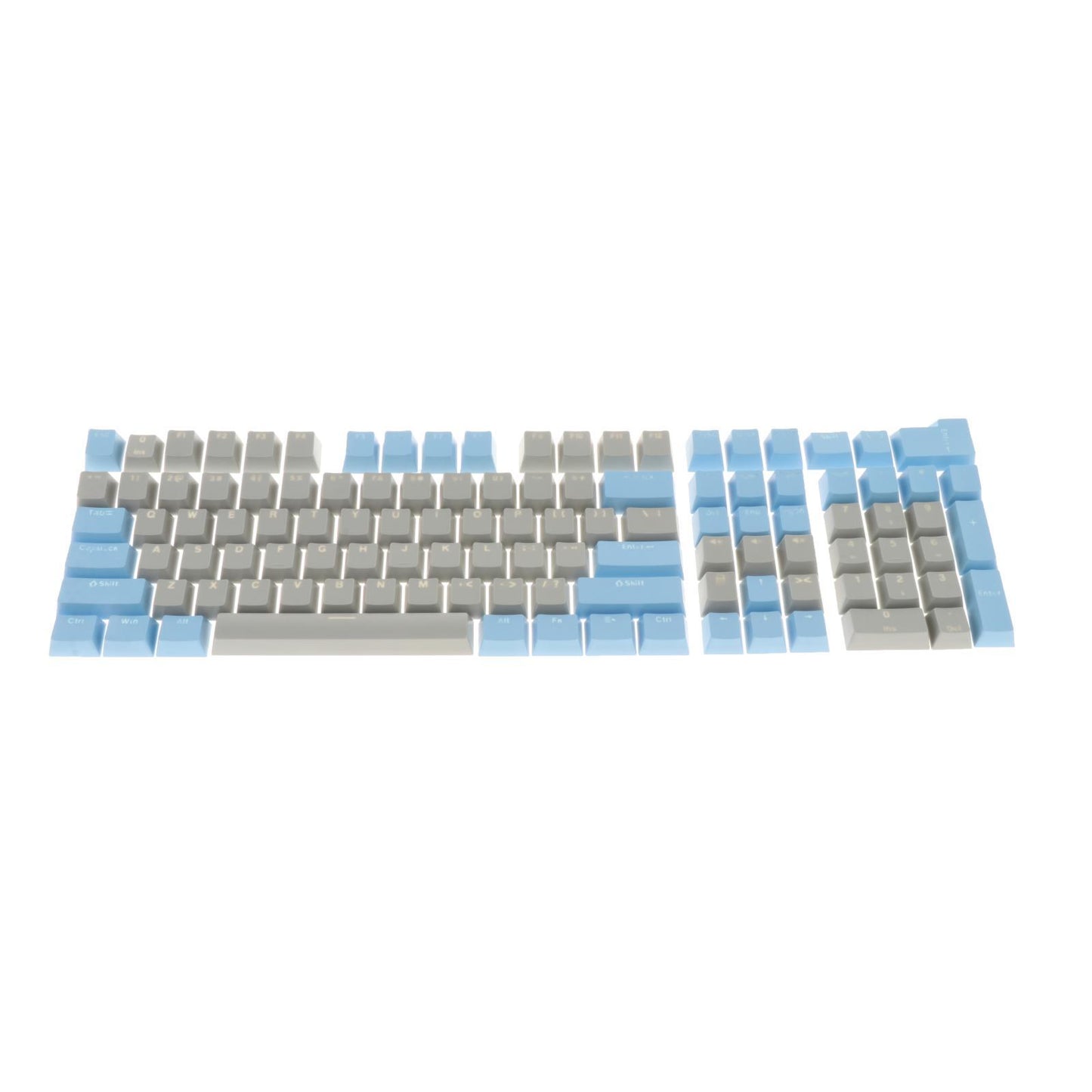 Keycaps Set Backlit Two Color Key Caps for Mechanical Keyboards 980K 87 Keys Light Blue,Gray
