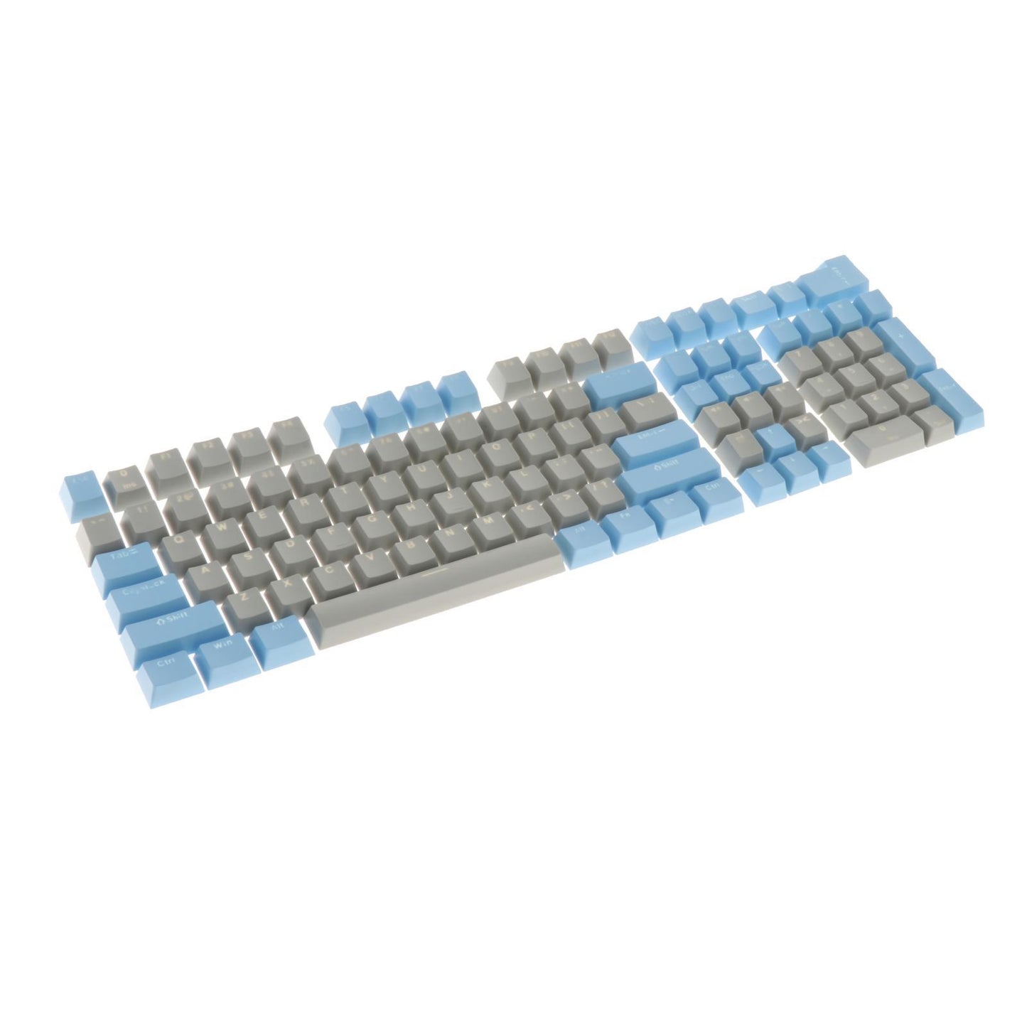 Keycaps Set Backlit Two Color Key Caps for Mechanical Keyboards 980K 87 Keys Light Blue,Gray
