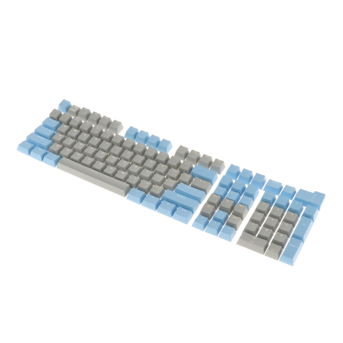 Keycaps Set Backlit Two Color Key Caps for Mechanical Keyboards 980K 87 Keys Light Blue,Gray