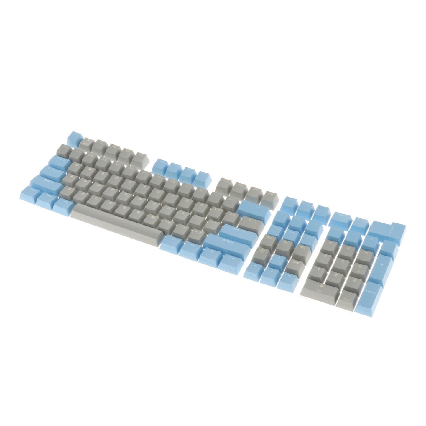 Keycaps Set Backlit Two Color Key Caps for Mechanical Keyboards 980K 87 Keys Light Blue,Gray