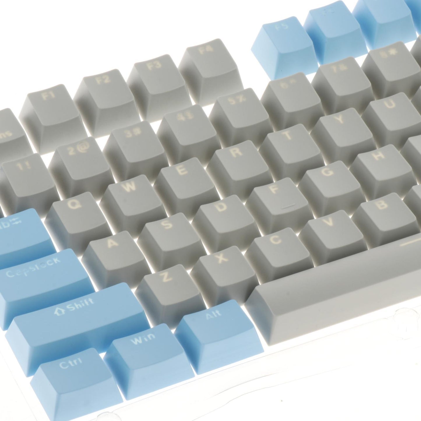 Keycaps Set Backlit Two Color Key Caps for Mechanical Keyboards 980K 87 Keys Light Blue,Gray