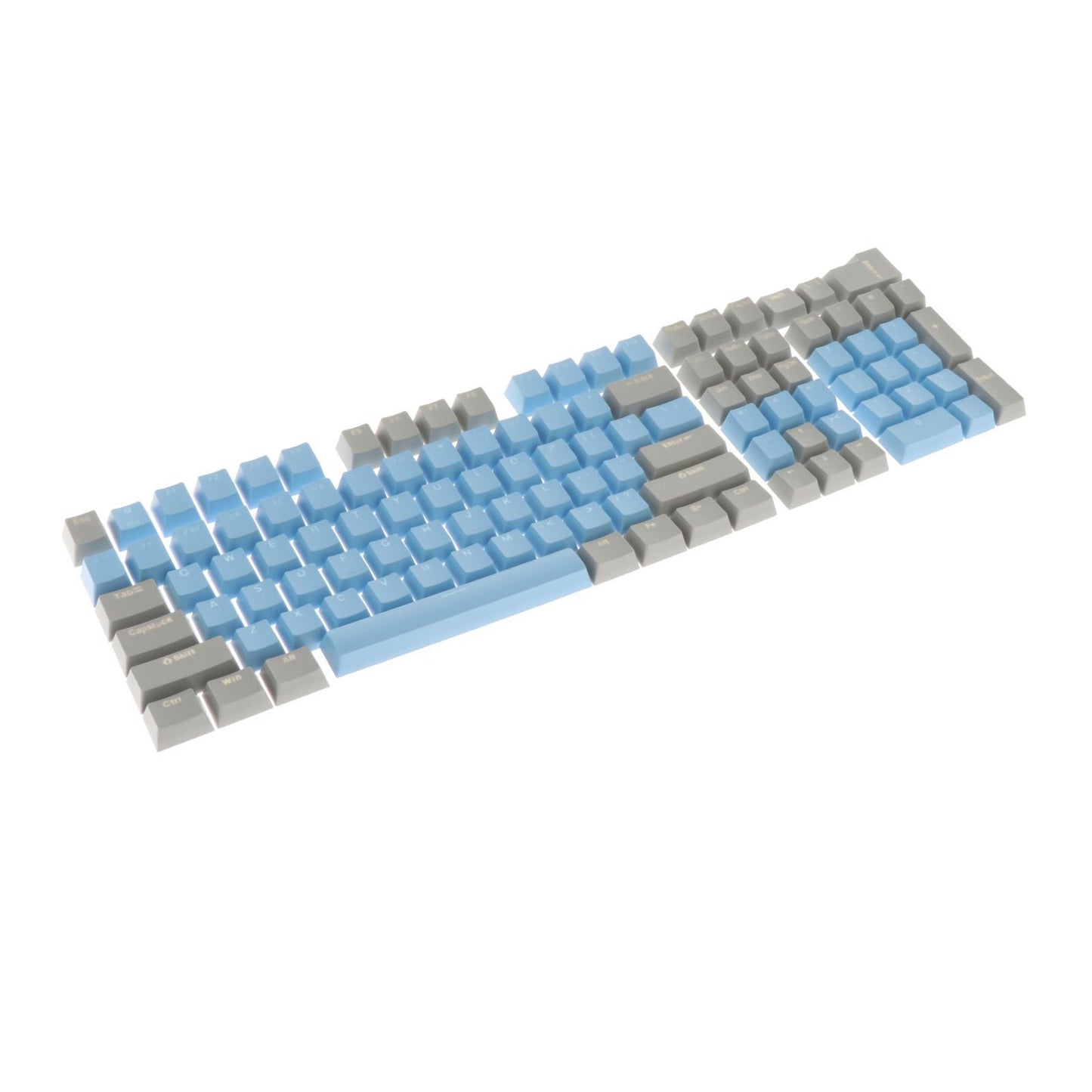 Keycaps Set Backlit Two Color Key Caps for Mechanical Keyboards 980K 87 Keys Gray,Light Blue