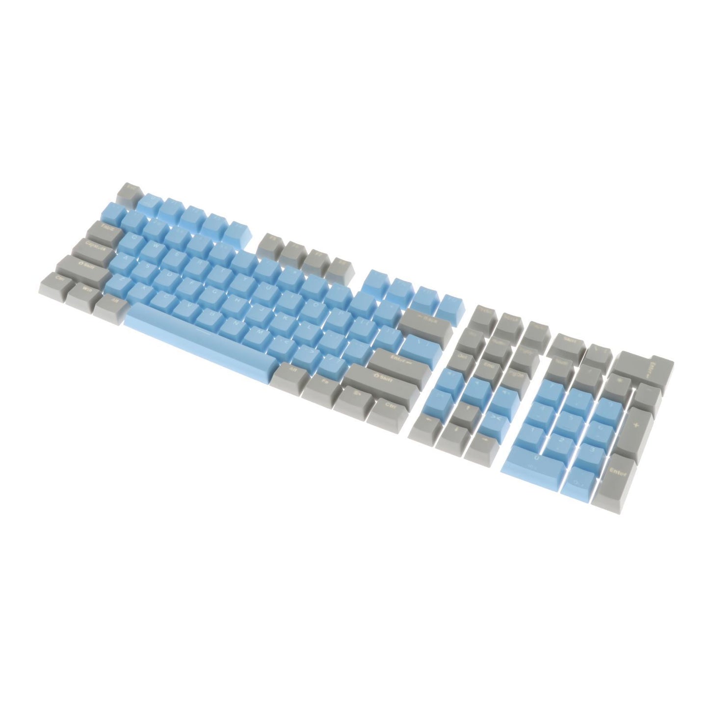 Keycaps Set Backlit Two Color Key Caps for Mechanical Keyboards 980K 87 Keys Gray,Light Blue