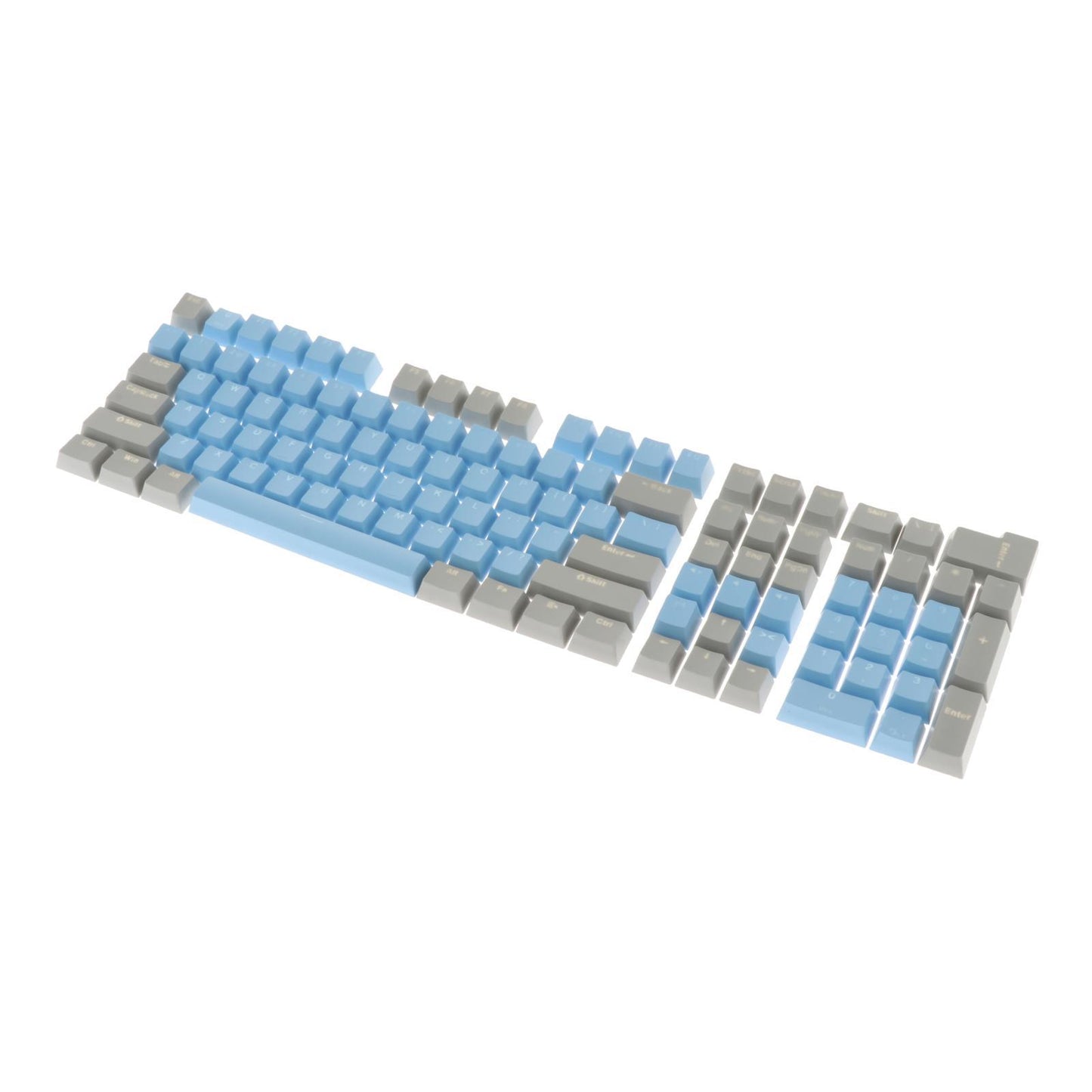 Keycaps Set Backlit Two Color Key Caps for Mechanical Keyboards 980K 87 Keys Gray,Light Blue