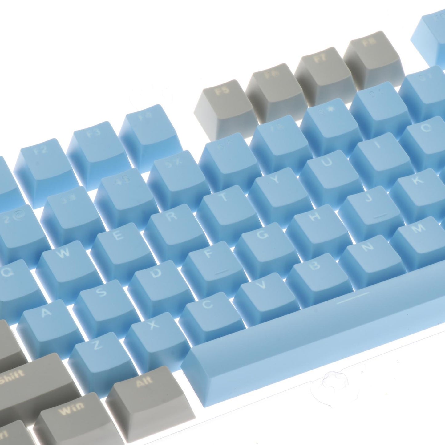 Keycaps Set Backlit Two Color Key Caps for Mechanical Keyboards 980K 87 Keys Gray,Light Blue