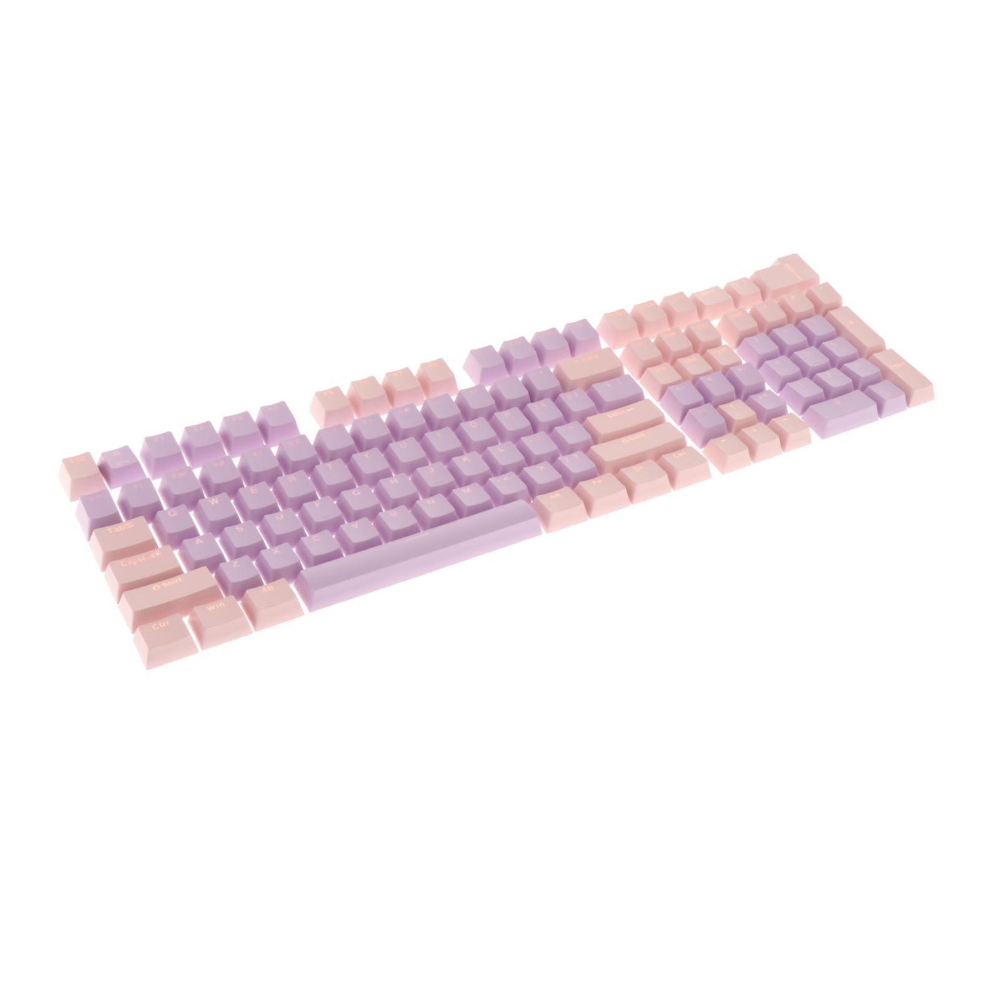 Keycaps Set Backlit Two Color Key Caps for Mechanical Keyboards 980K 87 Keys Pink,Light Purple