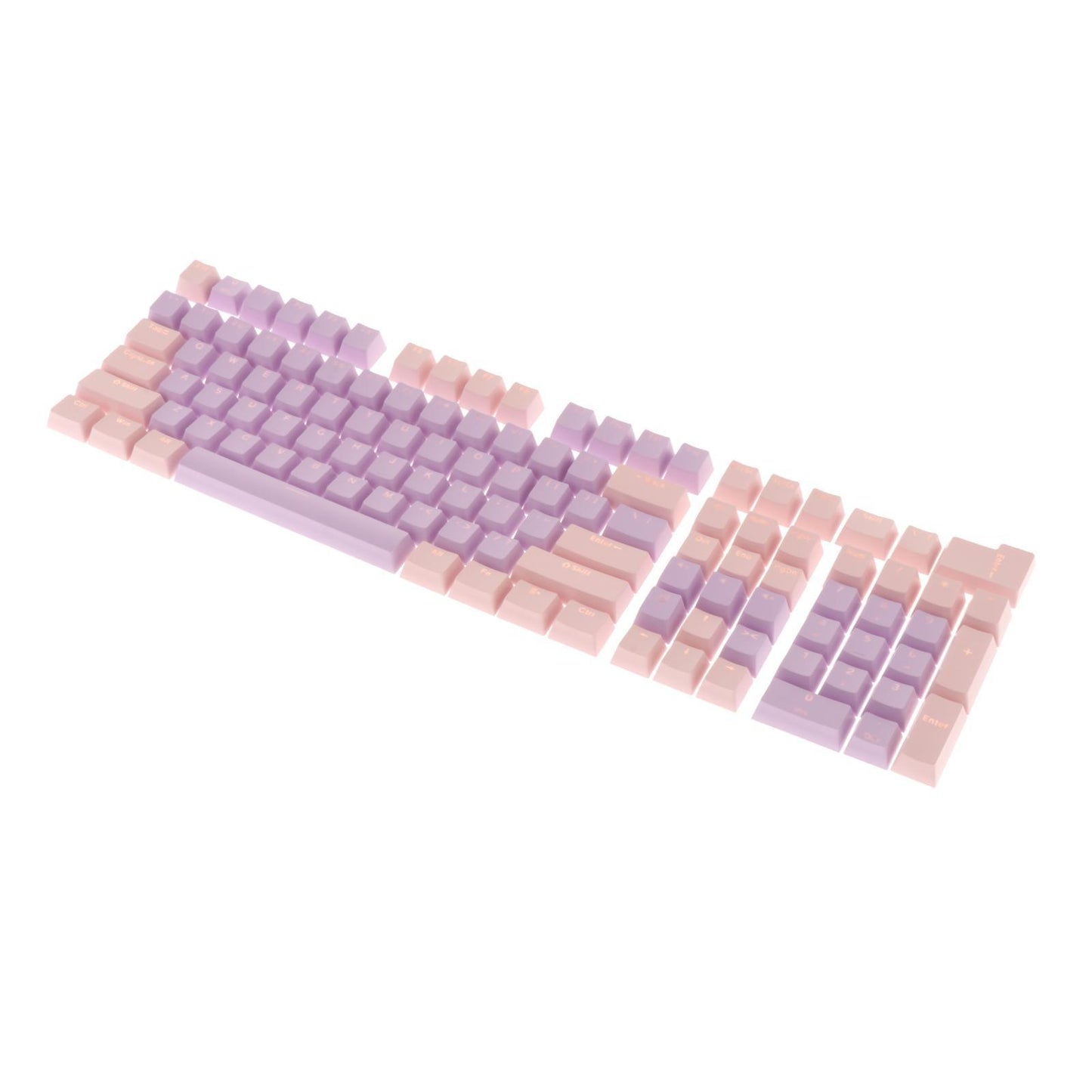 Keycaps Set Backlit Two Color Key Caps for Mechanical Keyboards 980K 87 Keys Pink,Light Purple