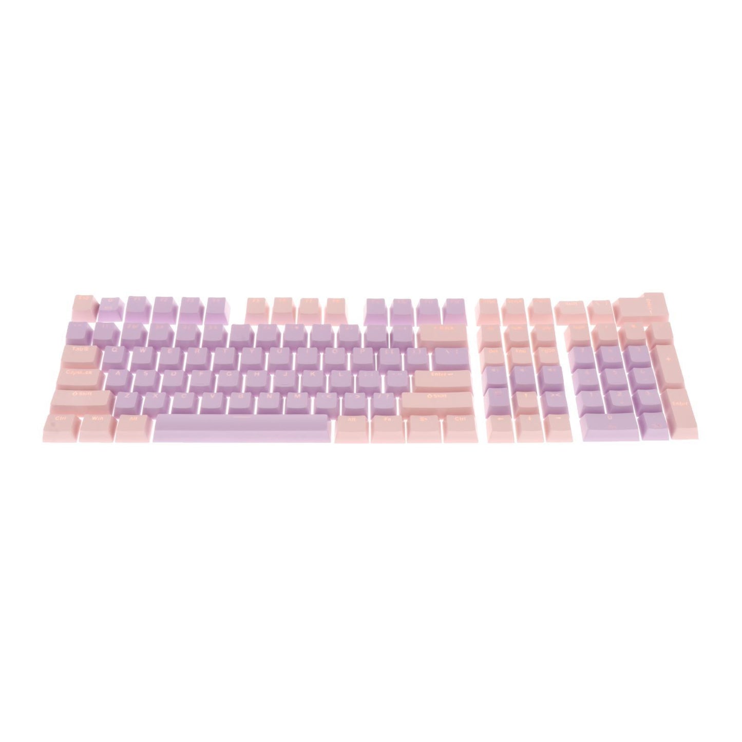 Keycaps Set Backlit Two Color Key Caps for Mechanical Keyboards 980K 87 Keys Pink,Light Purple