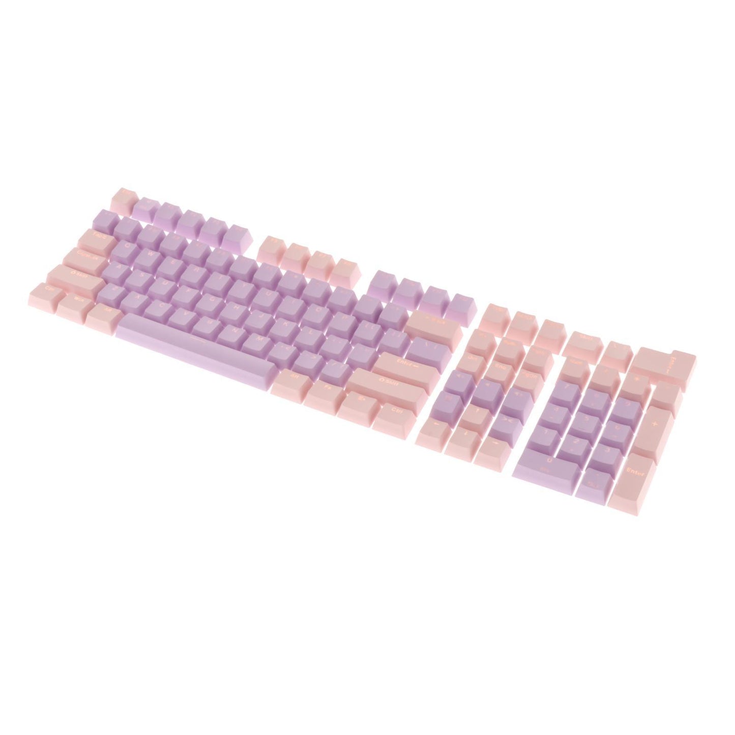 Keycaps Set Backlit Two Color Key Caps for Mechanical Keyboards 980K 87 Keys Pink,Light Purple