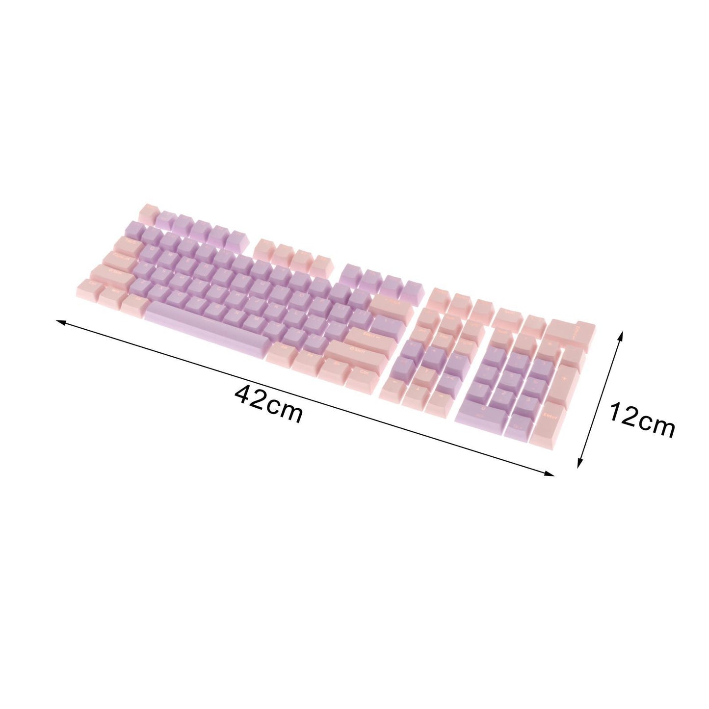 Keycaps Set Backlit Two Color Key Caps for Mechanical Keyboards 980K 87 Keys Pink,Light Purple