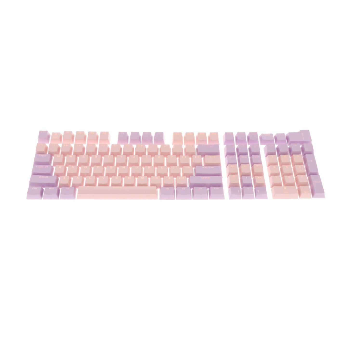Keycaps Set Backlit Two Color Key Caps for Mechanical Keyboards 980K 87 Keys Light Purple,Pink