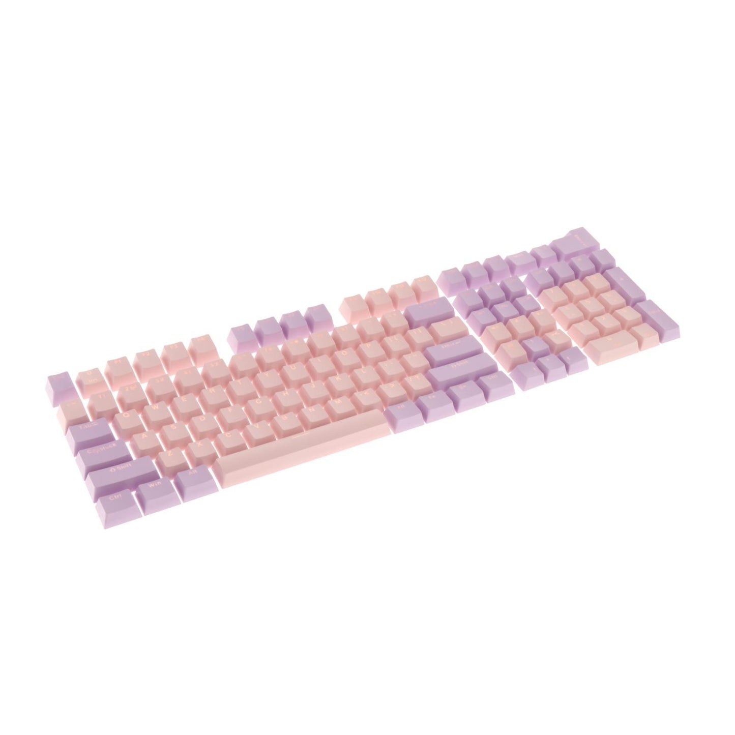 Keycaps Set Backlit Two Color Key Caps for Mechanical Keyboards 980K 87 Keys Light Purple,Pink