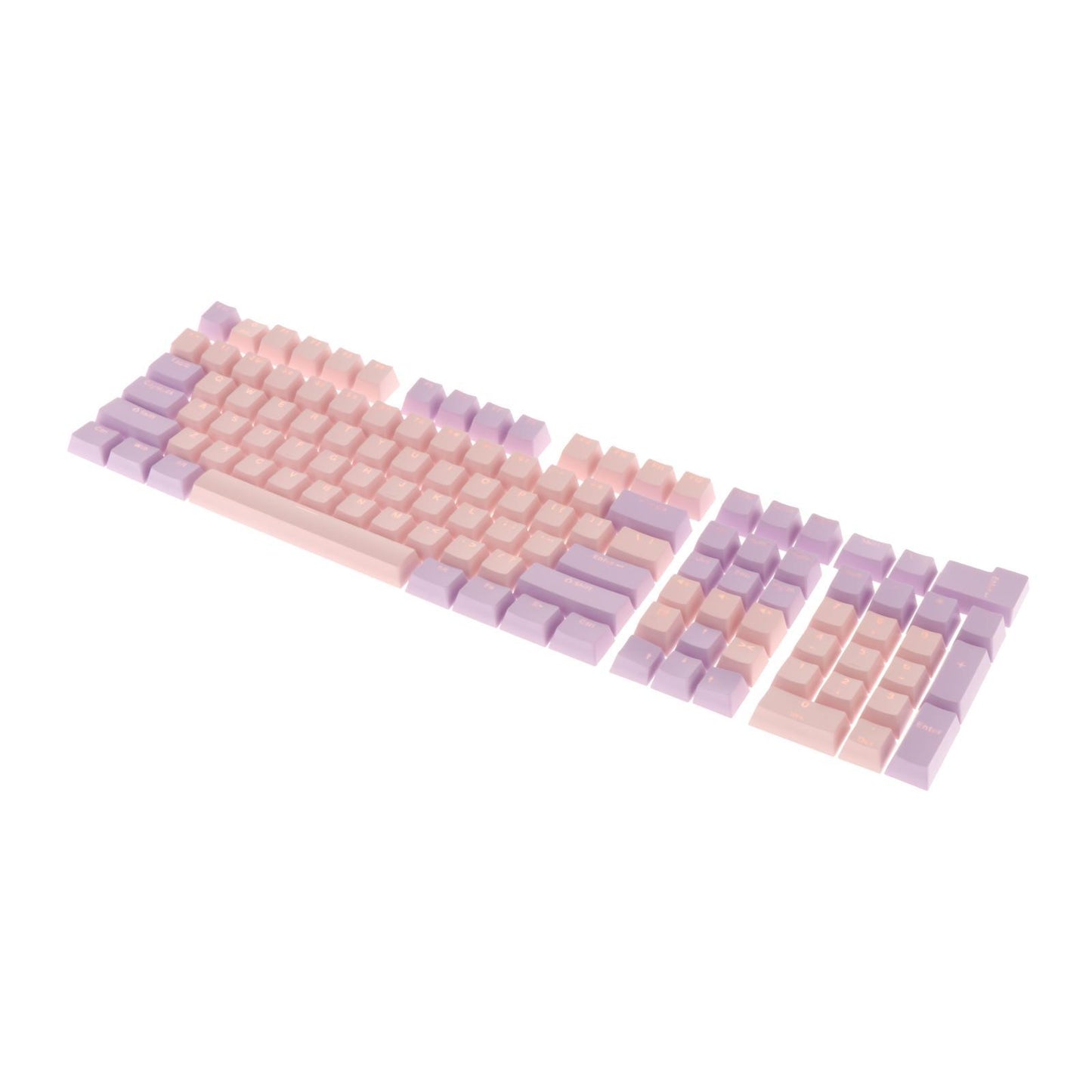Keycaps Set Backlit Two Color Key Caps for Mechanical Keyboards 980K 87 Keys Light Purple,Pink
