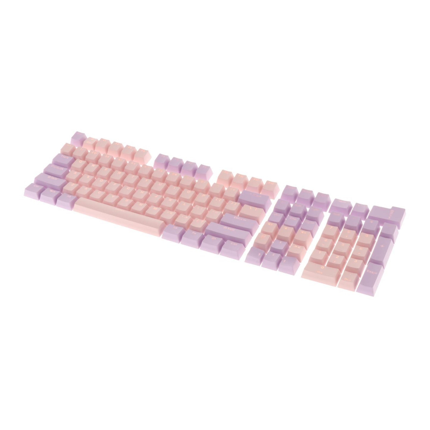 Keycaps Set Backlit Two Color Key Caps for Mechanical Keyboards 980K 87 Keys Light Purple,Pink