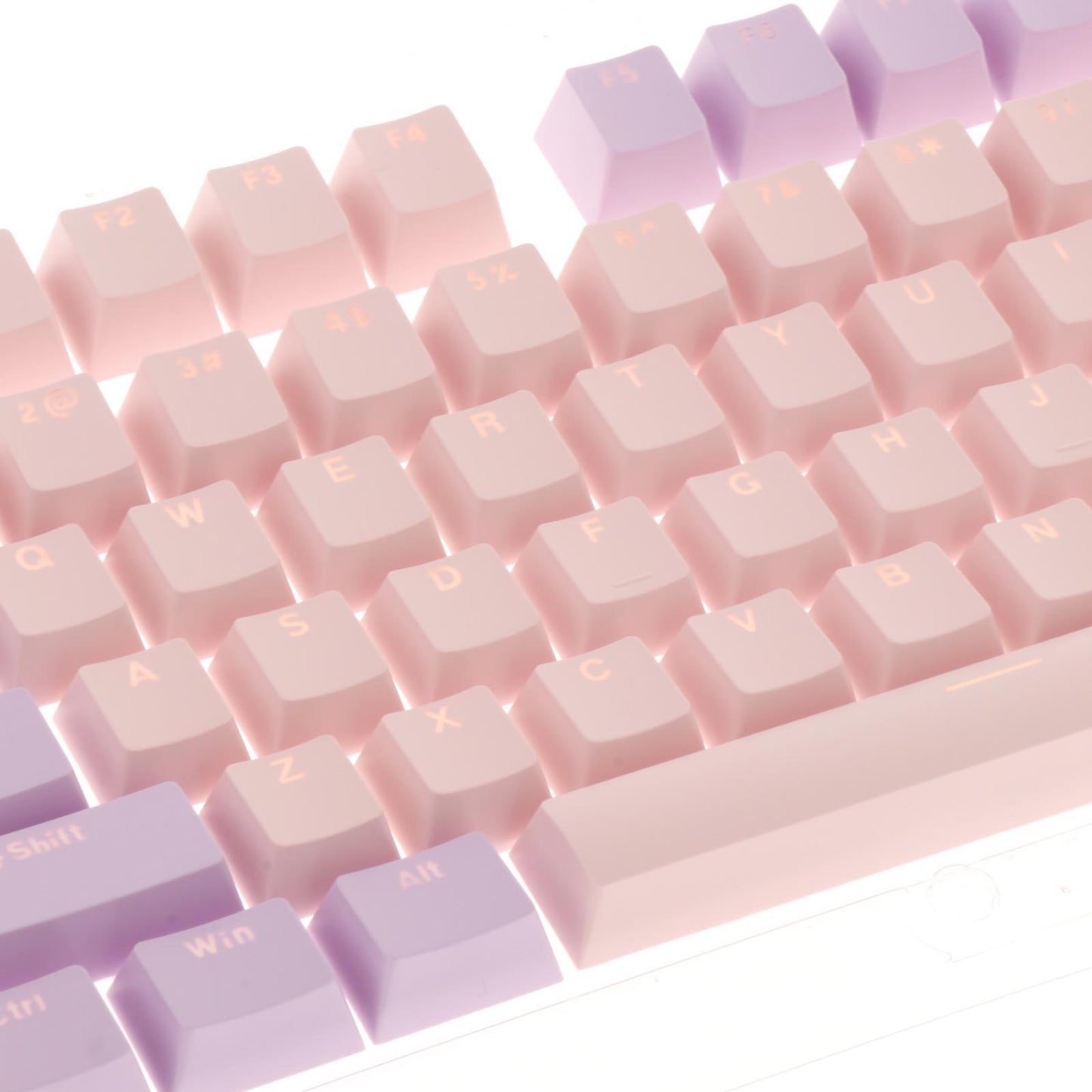 Keycaps Set Backlit Two Color Key Caps for Mechanical Keyboards 980K 87 Keys Light Purple,Pink