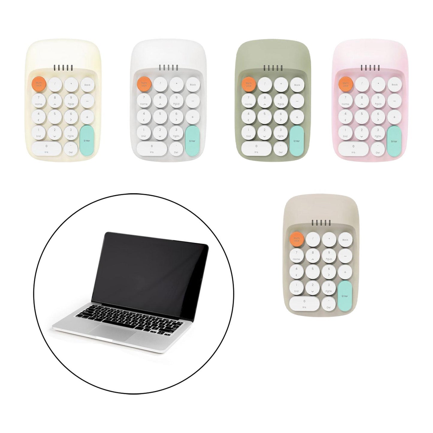 Laptop Number Keyboard for Laptop Rechargeable Accounting 2.4G Number Keypad yellow