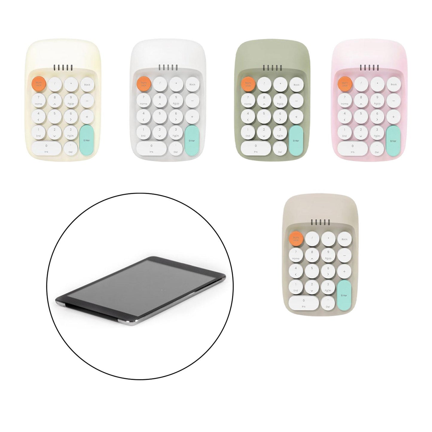 Laptop Number Keyboard for Laptop Rechargeable Accounting 2.4G Number Keypad yellow