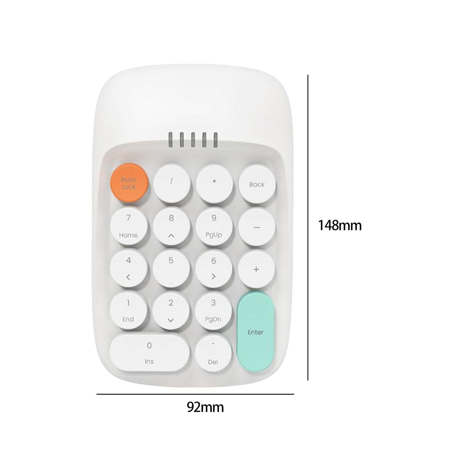 Laptop Number Keyboard for Laptop Rechargeable Accounting 2.4G Number Keypad white