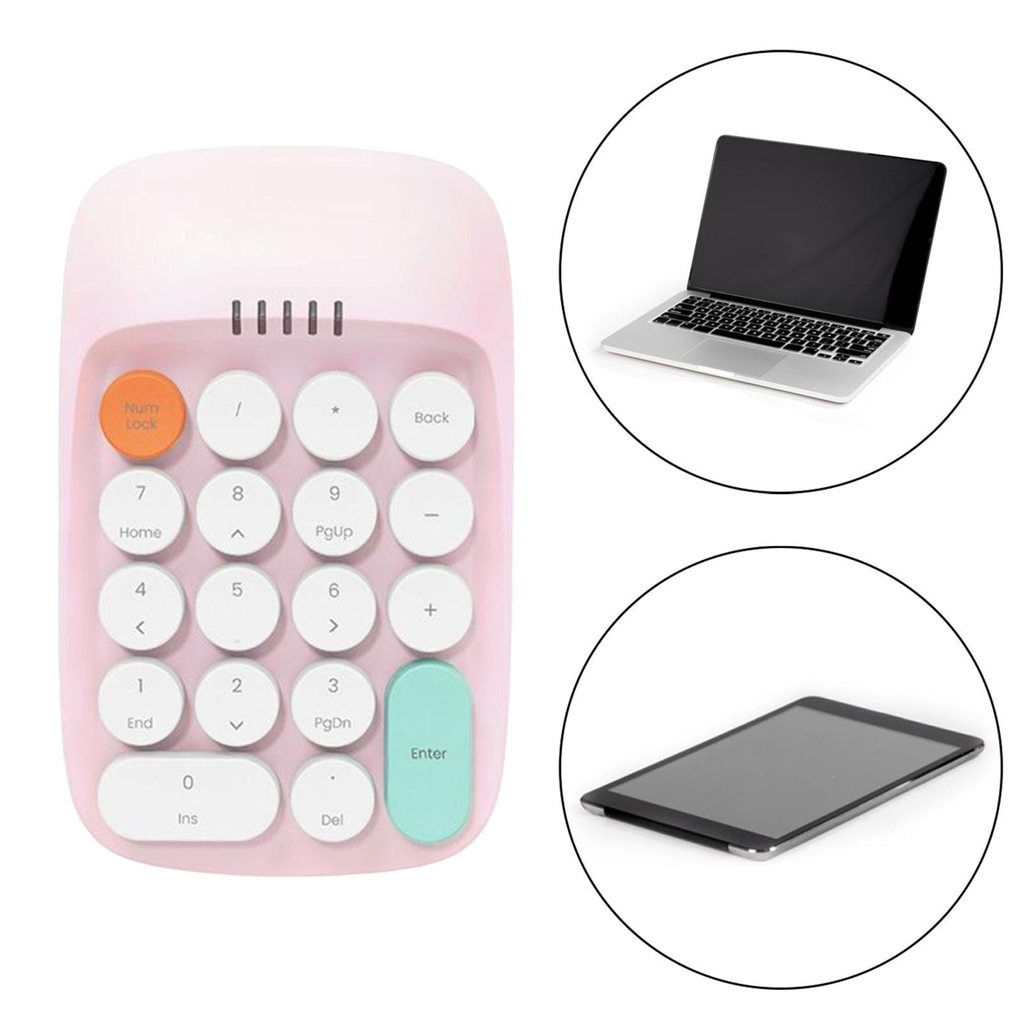 Laptop Number Keyboard for Laptop Rechargeable Accounting 2.4G Number Keypad pink