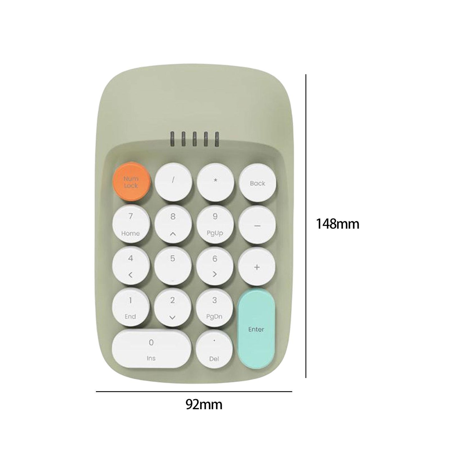 Laptop Number Keyboard for Laptop Rechargeable Accounting 2.4G Number Keypad green