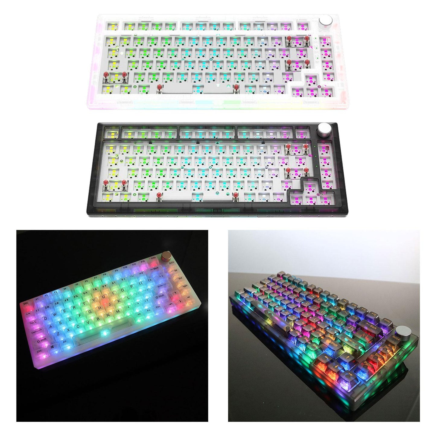 DIY Mechanical Keyboard Hot Swappable Mechanical Keyboard Shell Programmable White