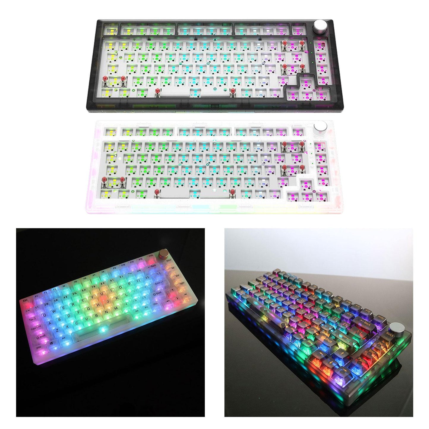 DIY Mechanical Keyboard Hot Swappable Mechanical Keyboard Shell Programmable White