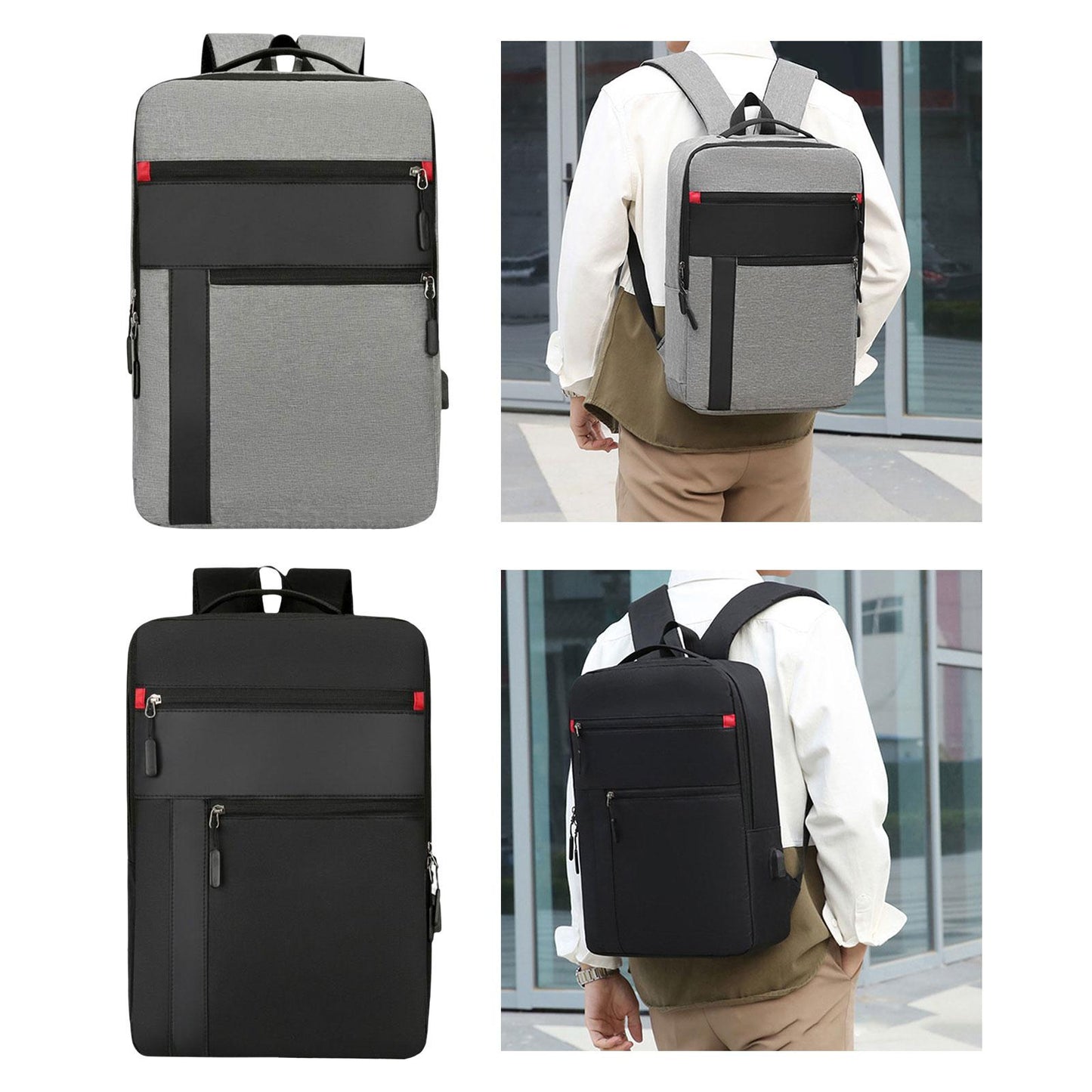 Backpack Clean Design Large Casual Backpack for 15.6 inch Laptop College Men Grey