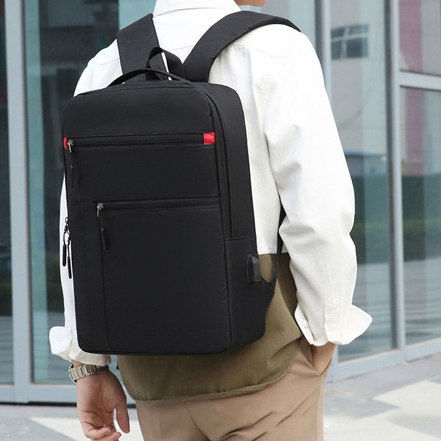 Backpack Clean Design Large Casual Backpack for 15.6 inch Laptop College Men Black
