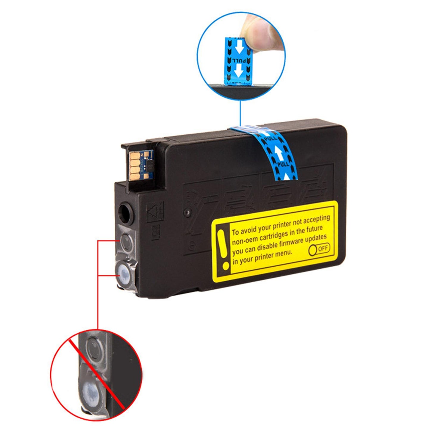 4Pcs Ink Cartridge Black/Tricolor Ink Professional Eligible for Instant Inks