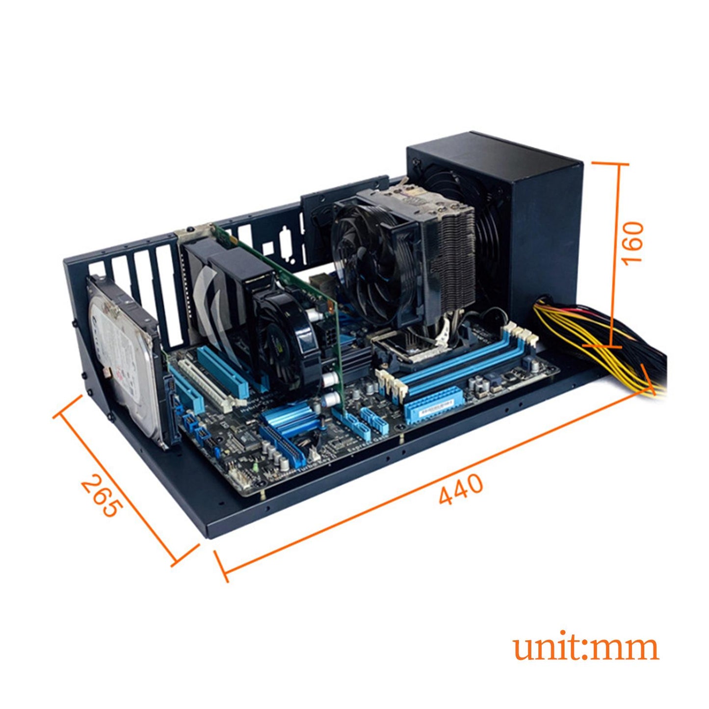 Computer Chassis Frame Spare Easy to Use Fitments Stable Open Air Case Frame