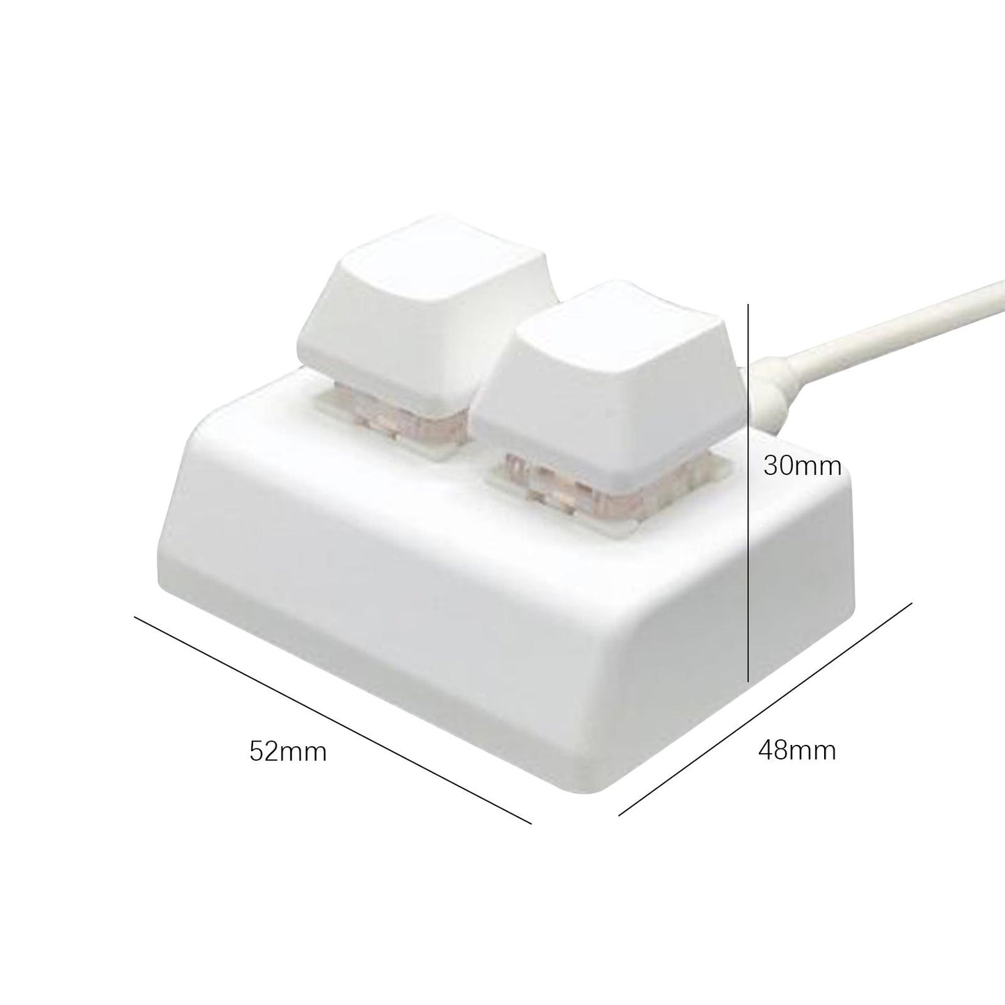 2 Key USB Wired Mechanical Gaming Keyboard for Gaming Volume Control Drawing White