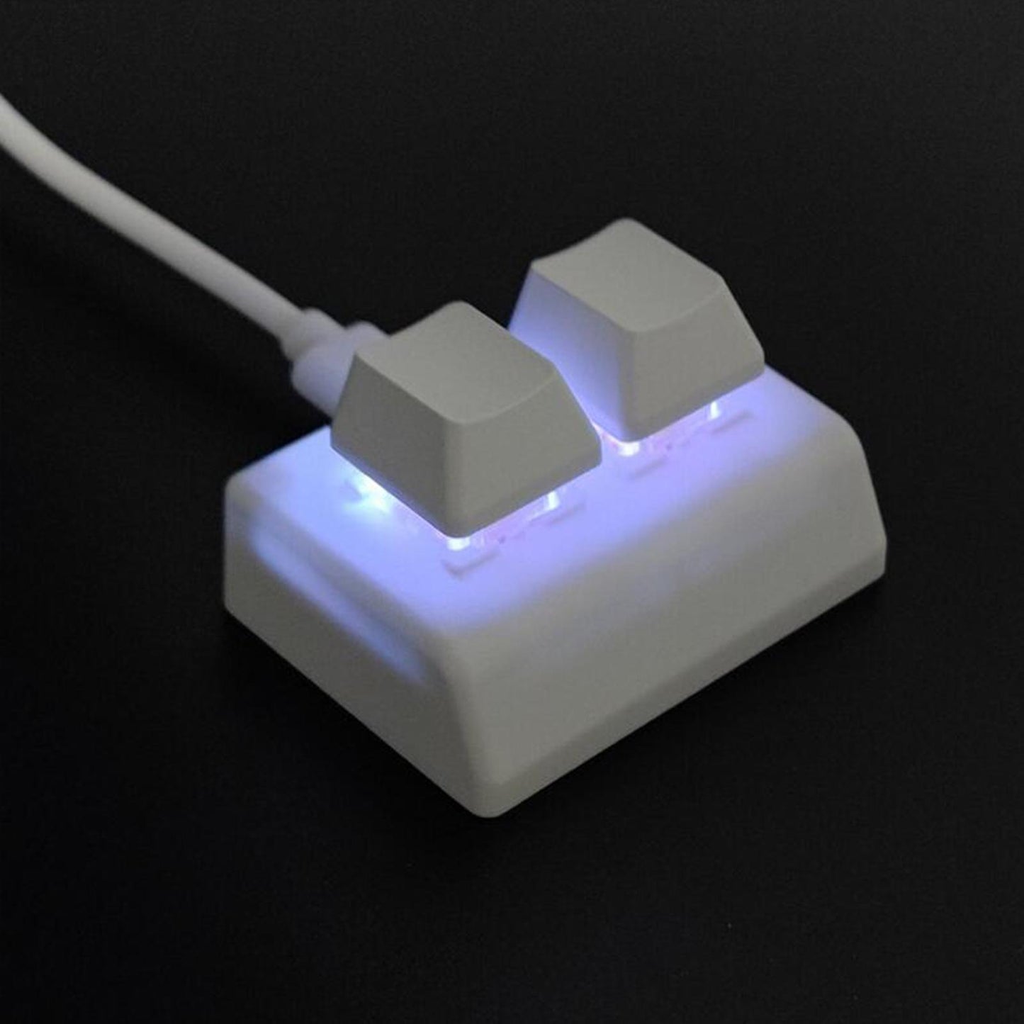 2 Key USB Wired Mechanical Gaming Keyboard for Gaming Volume Control Drawing White