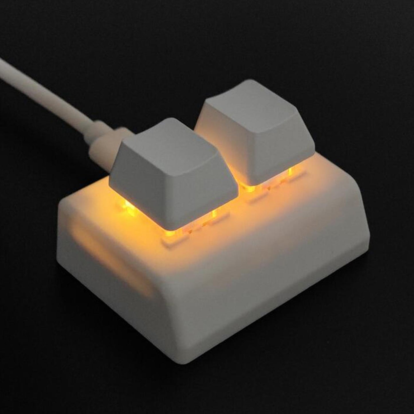 2 Key USB Wired Mechanical Gaming Keyboard for Gaming Volume Control Drawing White