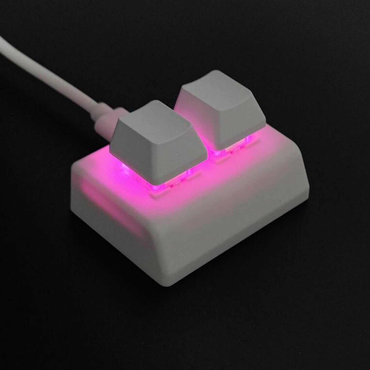 2 Key USB Wired Mechanical Gaming Keyboard for Gaming Volume Control Drawing White