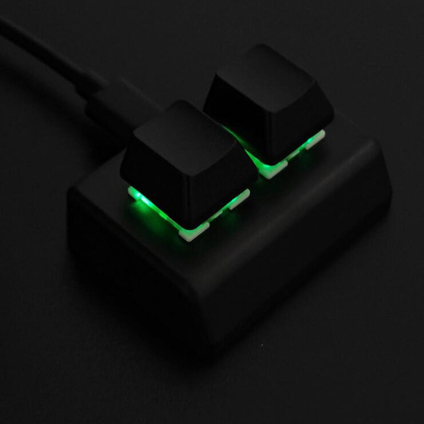 2 Key USB Wired Mechanical Gaming Keyboard for Gaming Volume Control Drawing Black