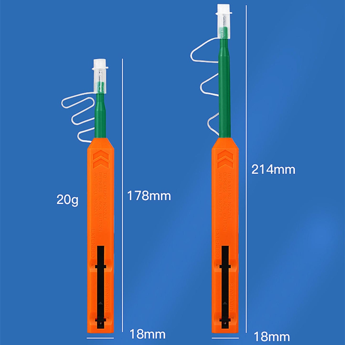 Fiber Optic Cleaning Pen Cleaning Tool with Protection Cap Fiber Cleaner Pen Orange 2.5mm SC