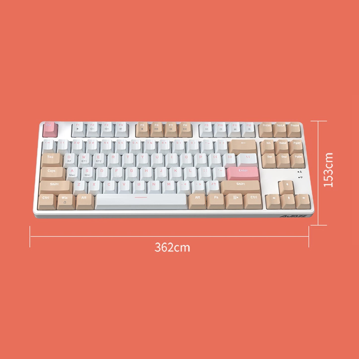 AK871 Mechanical Keyboard with A TKL Layout 87 Keys Wireless Office Keyboard Style A