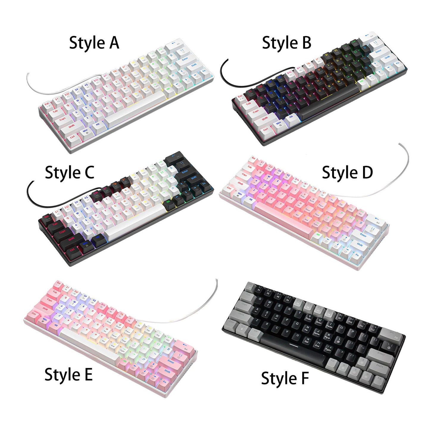 Wired Mechanical Keyboard Free Drive Hot Swap Keyboard USB Computer Keyboard Style A