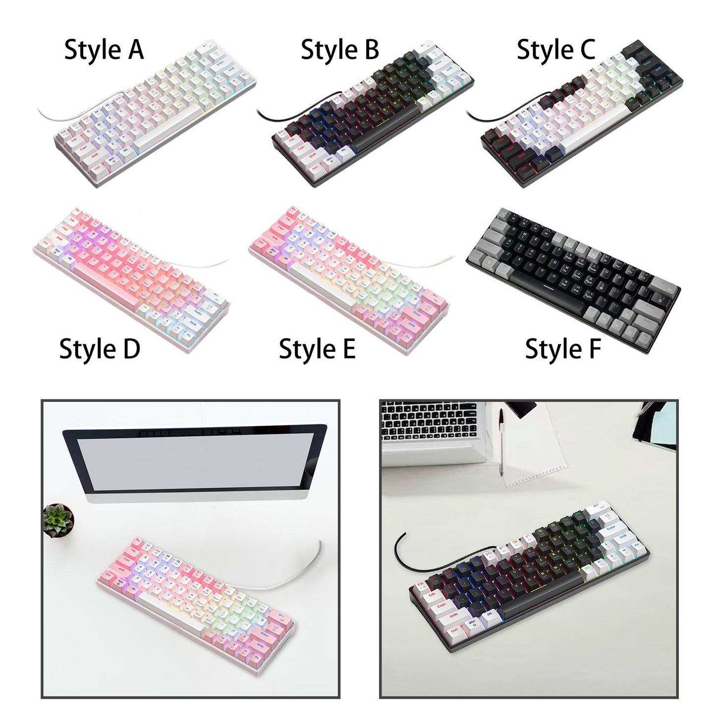 Wired Mechanical Keyboard Free Drive Hot Swap Keyboard USB Computer Keyboard Style A